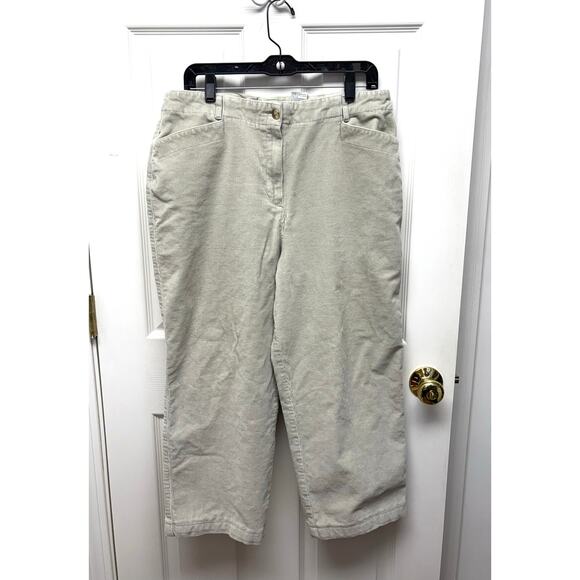 Talbots Pants - Vintage Talbots Corduroys, Off White, Gauchos, Wide Leg Cropped, Size 16
